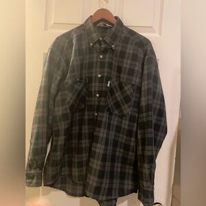 Carhartt men’s flannel long sleeve rugged outdoor wear shirt-medium to large